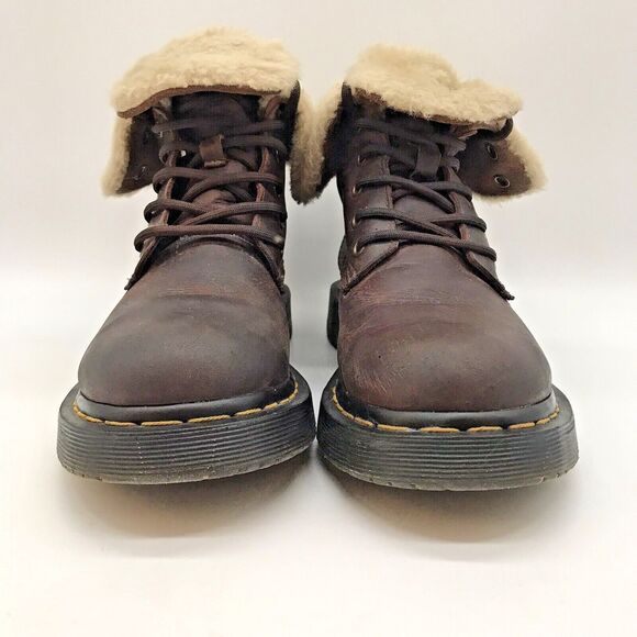 Dr. Martens Dark Brown Boots with Cream Lining - Picture 2 of 16